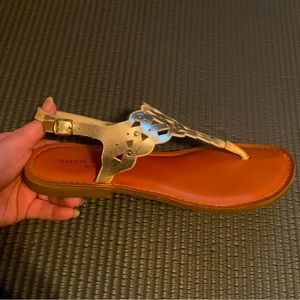 Rock Candy gold flat sandals